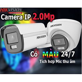 Mua Camera IP Full Color có màu 24/7 tích hợp Mic  độ phân giải Full HD 2.0Mp ( 1920x1080 ) . Chính hãng Hikvision bảo hành 2 năm ( DS-2CD1027G0-L DS-2CD1327G0-L  DS-2CD1027G0-LUF  DS-2CD1327G0-LUF ) - Hàng chính hãng