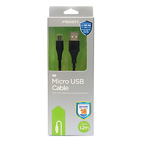 Dây Cáp Sạc Micro USB Pisen Braided 1.2m Chống Gãy- Hàng Chính Hãng