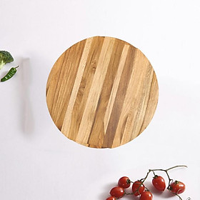 Mua Thớt gỗ teak hình tròn có viền cầm R- 27 cm giá rẻ - Wood Cutting Boards Hàng Xuất Khẩu Châu Âu