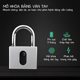 Mua Ổ khóa cỡ lớn mở bằng vân tay hoặc App điện thoại GS-60FBchống nước chống phá khóa