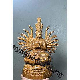 Mua Tượng phật thiên thủ thiên nhãn bằng gỗ bách xanh thơm nức cao 20x15x8cm