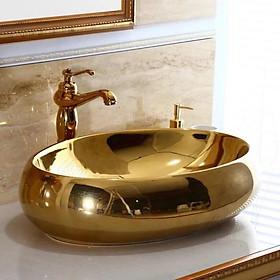 Mua Chậu Elip mạ vàng  chậu lavabo mạ vàng