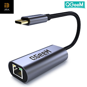 Bộ chuyển đổi QGeeM USB C sang Ethernet, cáp chuyển đổi Type C sang Gigabit Ethernet, Thunderbolt 3 sang RJ45 cho MacBook Pro, RJ45 sang USB C-Hàng Chính Hãng