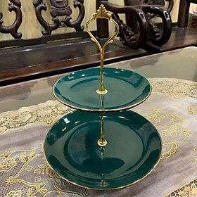 Mua Khay đựng bánh kẹo 2 tầng kẻ vàng 24k
