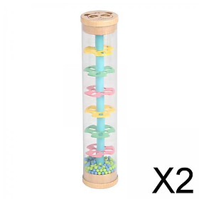 2xRain Sound Tube Fun Puzzle Wooden Rain Sound Bar Colorful Raindrop Sound