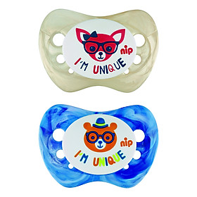 Bộ 2 Ti Ngậm Vân Đá Hoa Unique Nip Silicon Nip31312