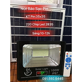 Mua Đèn Led Pha Năng Lượng Mặt Trời 100w  200w IP67. Vỏ Nhôm Đúc. Có Chế Độ Báo Pin Đầy.  (Video Thực Tế)