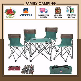 Bộ bàn ghế cắm trại xếp gấp gọn siêu nhẹ ngoài trời dã ngoại, trong nhà, văn phòng 4 ghế 1 bàn [ảnh thật và video]