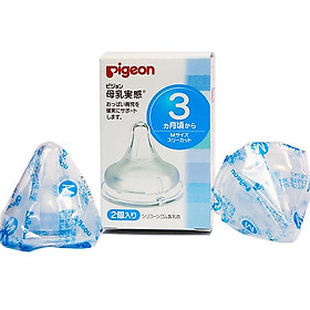 Bộ 2 núm ti cho bình cổ rộng Pigeon NV15008 - Size M