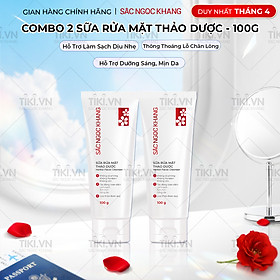 Combo 2 tuýp Sữa rửa mặt Sắc Ngọc Khang 100g giúp làm sạch bã nhờn, bụi bẩn cho da