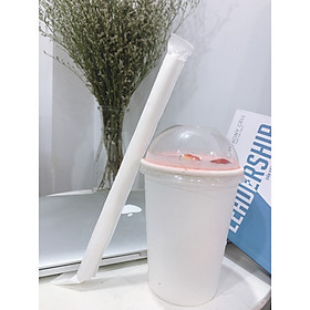 Mua 1000 ống hút giấy Clean Paper Straw 12mm x 197mm có bọc từng ống bảo vệ môi trường dùng cho trà sữa