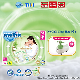 Miếng lót sơ sinh Molfix Thiên nhiên Super Jumbo Newborn 1 (dưới 1 tháng tuổi) - Gói 90+10 miếng