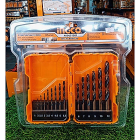 BỘ MŨI KHOAN HSS 15 CHI TIẾT INGCO AKDL51501 - HÀNG CHÍNH HÃNG