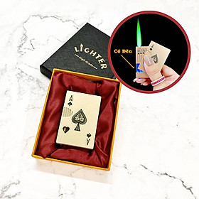 Mua Bật Lửa Khè Hình Lá Bài Lộ Thiên Có Đèn Kim Loại - xài gas