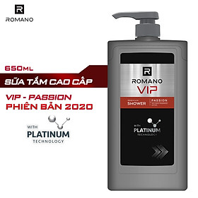 Sữa tắm cao cấp Romano Vip Passion mạnh mẽ bí ẩn 650g