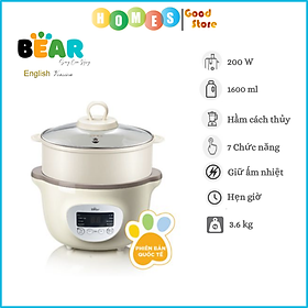 Mua Nồi Nấu Cách Thủy  Kiêm Hấp Cao Cấp BEAR SUBE002 Gồm 3 Thố Nấu Đa Năng  Dung Tích 1.6 Lít  Công Suất 200W - Hàng Chính Hãng
