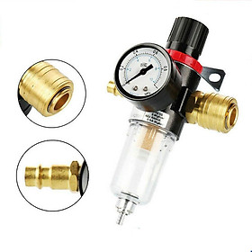 Bộ giảm áp suất bộ phận bảo trì không khí nén 1/4 ", bộ điều khiển không khí nén với bộ tách nước / Khớp nối nhanh của Đức cho bộ lọc máy nén