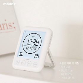Mua Đồng hồ hẹn giờ - báo thức -  đo nhiệt độ và độ ẩm 4in1 Mooas Made in Korea Hàng chính hãng