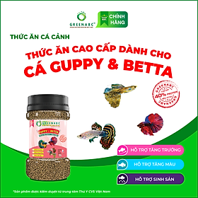 Thức ăn Cá 7 Màu GREENABC - Guppy & Betta – Hàm lượng protein 40% giúp tăng trưởng nhanh, lên màu đẹp, đề kháng tốt – Hộp 50g