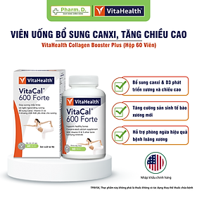 Viên Uống Bổ Sung Canxi Và D3 Phát Triển Xương Và Chiều Cao VITAHEALTH Vitacal 600 Forte ( Hộp 60 Viên)