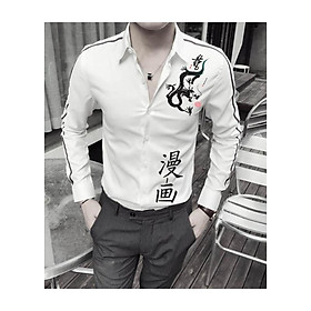 Áo sơ mi nam tay dài họa tiết