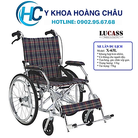 Xe Lăn Tay Du Lịch Khung Nhôm Siêu Nhẹ, Có Thắng Lucass X-63 ( X63, X63L, X63A ) (Tiêu Chuẩn Mỹ)