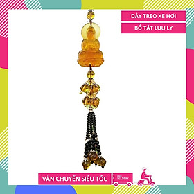 Mua Dây treo xe ô tô phong thủy Quan Âm Bồ Tát ngọc vàng lưu ly chuỗi hạt