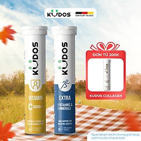 Combo Thực phẩm bảo vệ sức khỏe KUDOS VITAMIN C 1000MG + KUDOS EXTRA HIGH DOSE VITAMINS & MINERALS (20 viên/ tuýp)