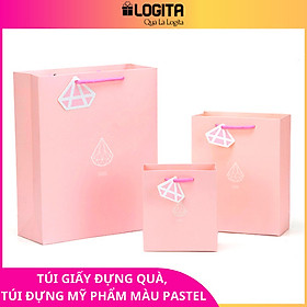 Túi Giấy Đựng Quà Sinh Nhật, Túi Giấy Đựng Mỹ Phẩm Cao Cấp Màu Pastel Nhẹ Nhàng, Tinh Tế - Size Vừa 22,5x17,5x8cm