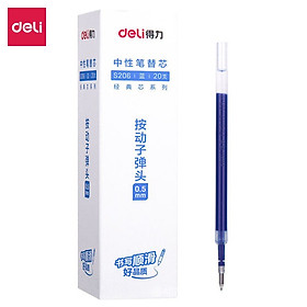 Bút Bi Nước Mực Gel Bấm Ngòi 0.5mm Deli - Có Ngòi Thay Thế Viết Trơn Đều Phù Hợp Ghi Chép Văn Phòng Học Sinh Sổ Tay - A575 - Ruột Bút Mực Xanh - 1 cây - Deli Official S