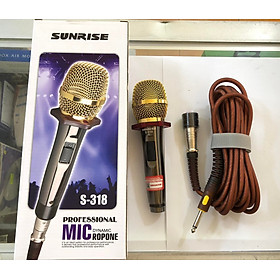 MICRO KARAOKE CÓ DÂY SUNRISE S-318 ÂM THANH HAY, CỰC HÚT,CÓ KHÓA ĐUÔI SIÊU BỀN - HÀNG CHÍNH HÃNG