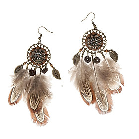 Retro Long Earrings Fashion Feather Earrings Bohemian Ethnic Tassel Earrings