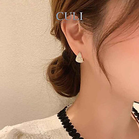 Khuyên tai bạc nữ S925, hình giọt nước đính đá sang trọng HT684 - Culi accessories