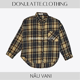 Áo sơ mi nữ caro vải nĩ dáng vừa dài tay kiểu dáng basic nhiều màu sắc - donulatte.clothing Caro Shirt Freesize