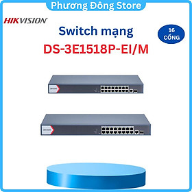 Mua Switch mạng thông minh 16 cổng PoE Gigabit HIKVISION DS-3E1518P-EI/M - Hàng chính hãng