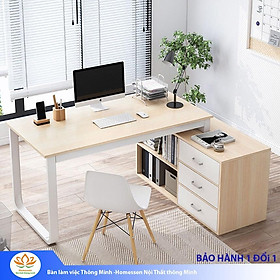 Mua Bàn làm việc có ngăn kéo khổ rộng  bàn làm việc văn phòng kèm hộc đa năng bằng gỗ
