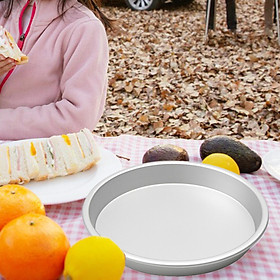 Camping Plate Metal Dinner Plate Lightweight Reusable Durable Aluminum Alloy Deep Plate Round Fruit Plate for Backpacking Hiking Essential