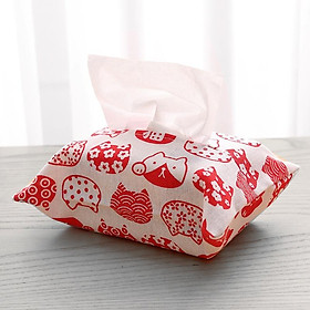 Mua ĐỘC LẠ Túi Đựng Giấy Ăn Vải Lanh Cotton Phong Cách Nhật Bản Họa Tiết Mèo