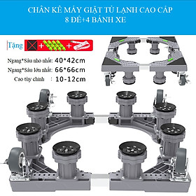 Chân Máy Giặt, Tủ Lạnh Có Bánh Xe Chống Rung Lắc Kích Thước 42 - 66cm