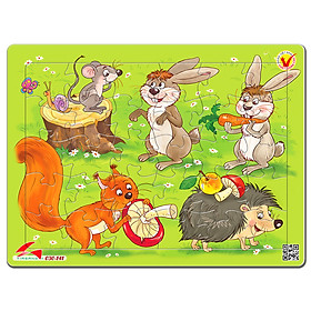 Xếp hình Tia Sáng Chuột , thỏ, sóc và nhím (30 Mảnh Ghép) - Tặng kèm tranh tô màu cho bé