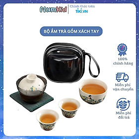 Mua Bộ Ấm Chén Pha Trà Gốm Sứ Xách Tay Tiện Lợi Khi Đi Du Lịch Dã Ngoại  Tống Trà Bằng Sứ Có Nắp Kèm Túi Đựng - Hàng Chính Hãng