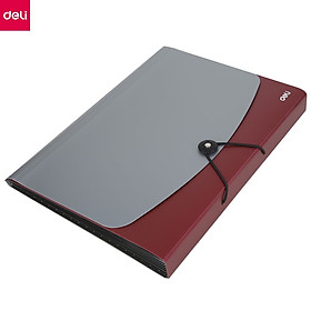 Cặp Tài Liệu A4 7 Ngăn Deli - Xanh Dương, Xanh Lá, Đỏ, Đen - 1 Cái E38151