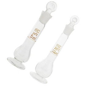2 Pieces Volumetric Flask with Base and Ground Stopper 1-10 mL