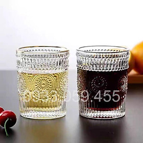 Mua Ly cốc thủy tinh pha lê cao cấp viền nhũ vàng uống rượu whisky wine glass