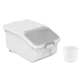 Dry Food Storage Box Pantry Organizer 10kg Dustproof for Baking Supplies white