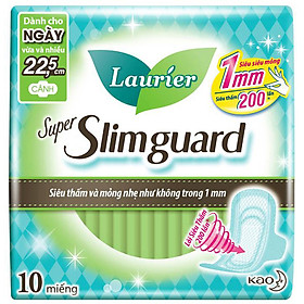 Băng Vệ Sinh Laurier Super SlimGuard Siêu Mỏng Bảo Vệ 22,5cm 10 Miếng
