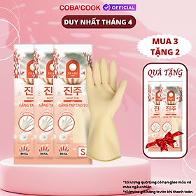 Mua 3 Tặng 2 Bộ 3 Đôi Găng Tay Cao Su Ngọc Trai Size S