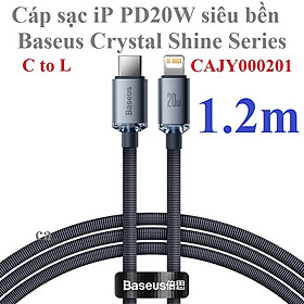 Cáp sạc C to L PD20W siêu bền cho iP Baseus Crystal Shine CAJY000201 (1.2m ) - Hàng chính hãng