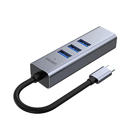 CÁP TYPE-C -> 3 USB 3.0 + LAN UNITEK H1904A - HÀNG CHÍNH HÃNG