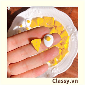 Khuyên tai Bông tai Hoa tai Classy phomai và trứng độc đáo dễ thương PK1597